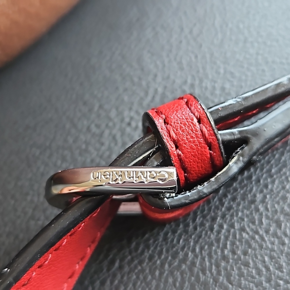 Calvin Klein Handbag Replacement Strap Red / Silver Toned Hardware - Picture 7 of 7